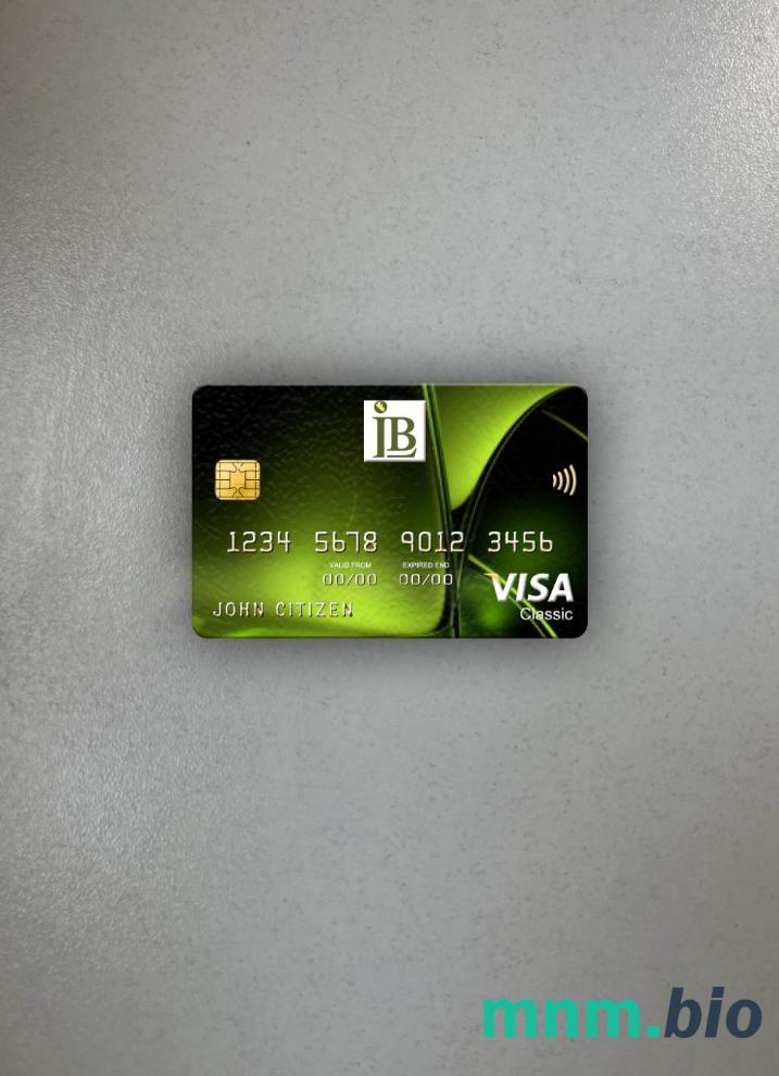 Liberia IB International bank visa classic card wygląd fotograficzny skan PSD + zdjęcie
